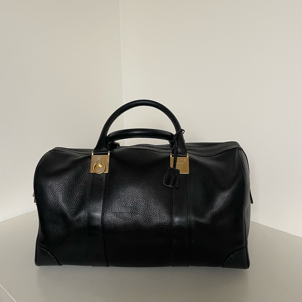 Large Celine Black Leather Bag/Luggage